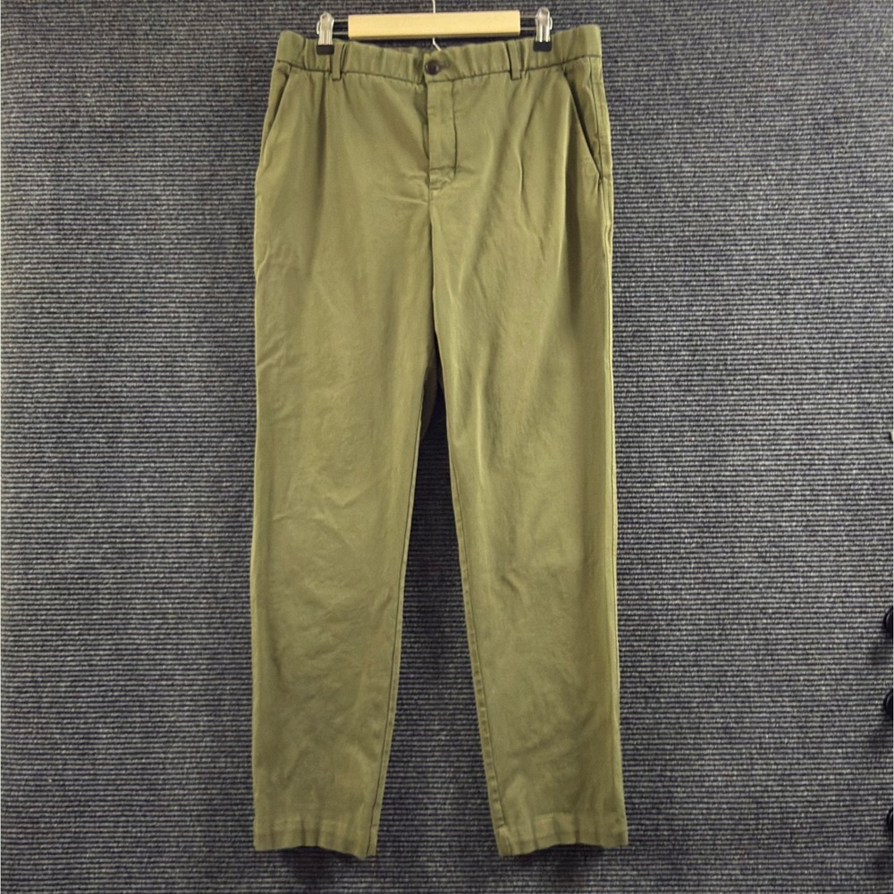 Everlane Uniform Performance Chino Pants Slim 34x32 Olive Green Elastic Waist